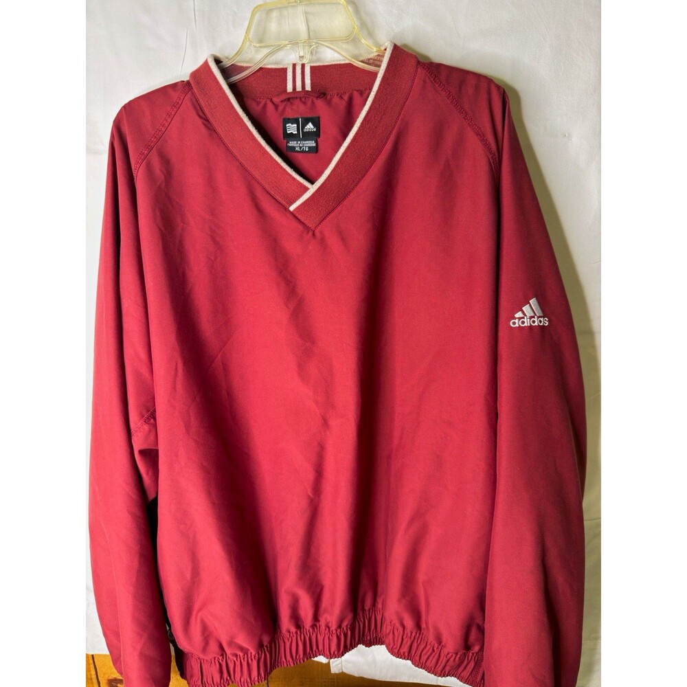 adidas ClimaShell Men's XL Red Pullover Windbreaker Jacket Wind Resistant